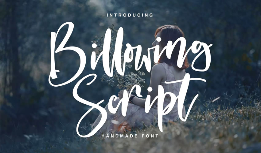 billowing script