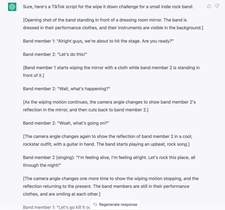 ChatGPT script ideas