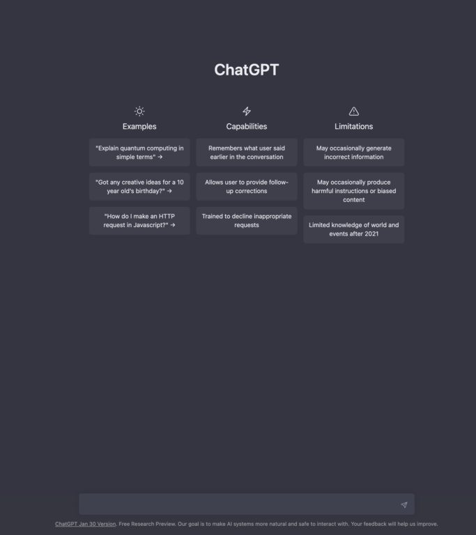 ChatGPT Homepage